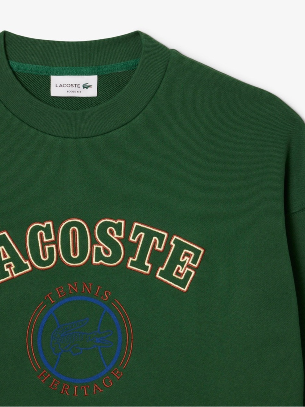 NWT Lacoste Men's Heritage Embroidery Fleece Sweatshirt - Picture 6 of 6